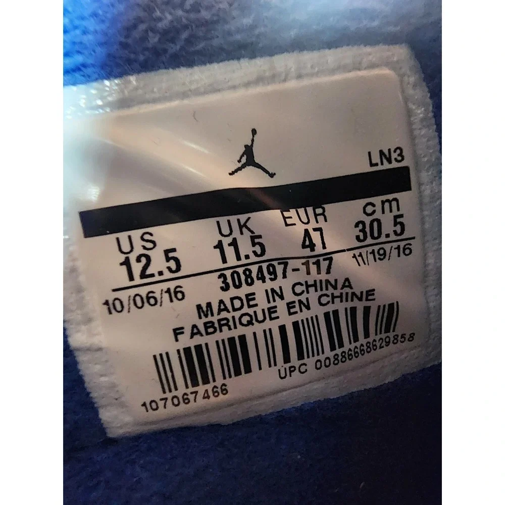 Air Jordan 4 Retro Motorsport 2017 Mens 12.5 White Game Royal Black 308497-117